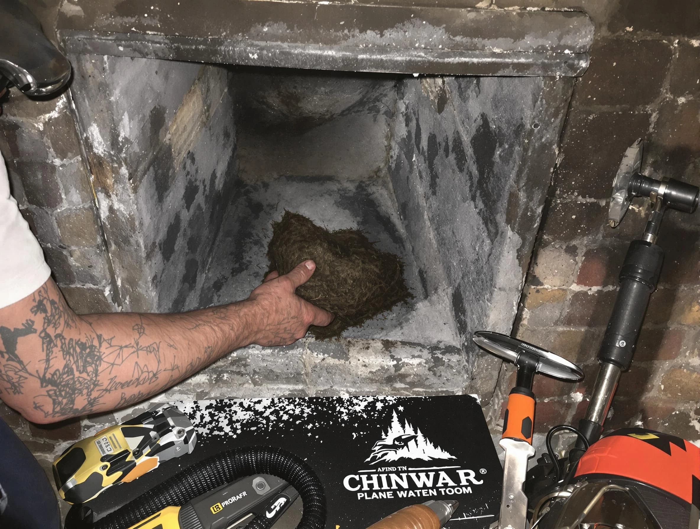 Bensley Chimney Sweep safely removing debris and screening chimney in Bensley, VA