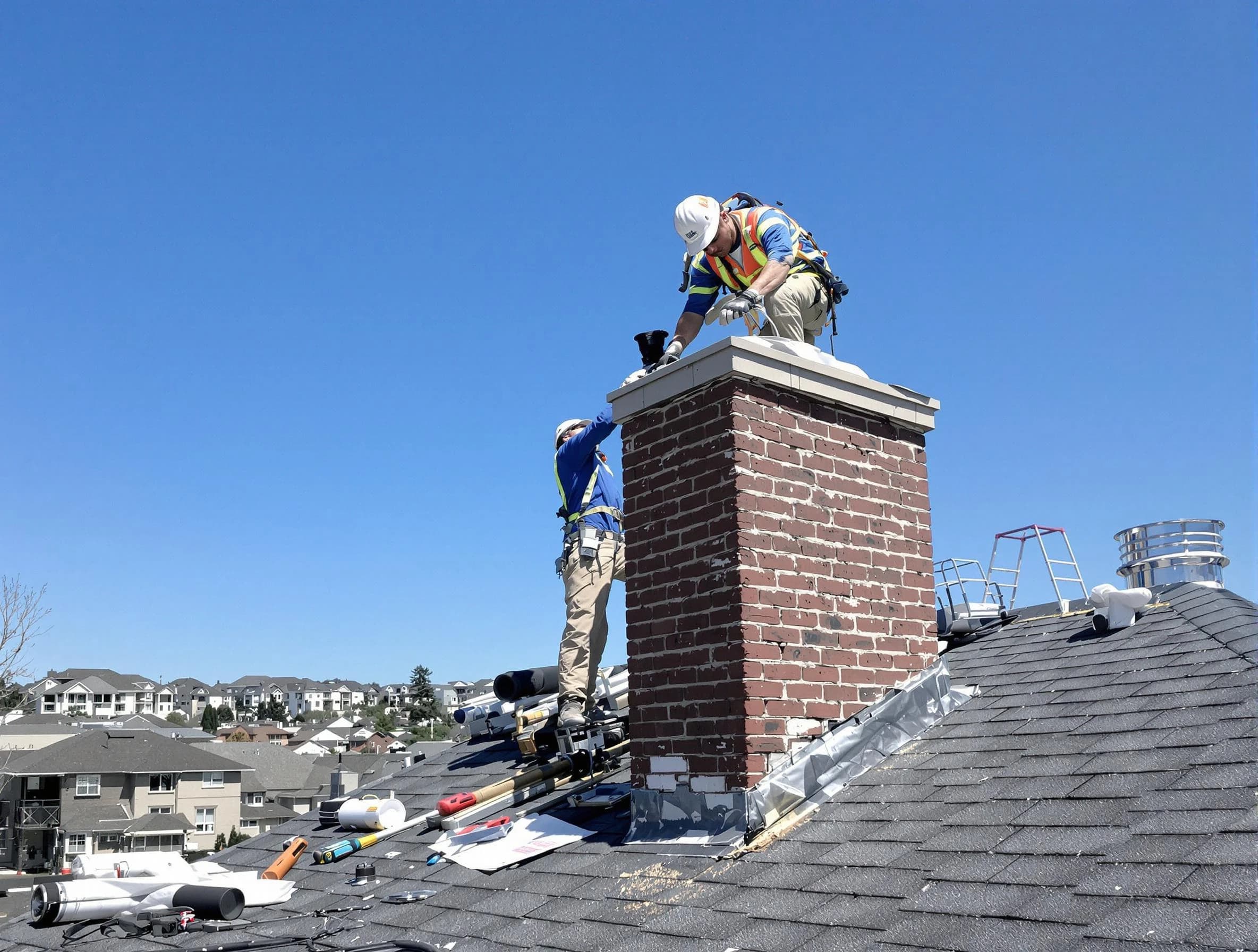 Bensley Chimney Sweep repairing a chimney crown in Bensley, VA