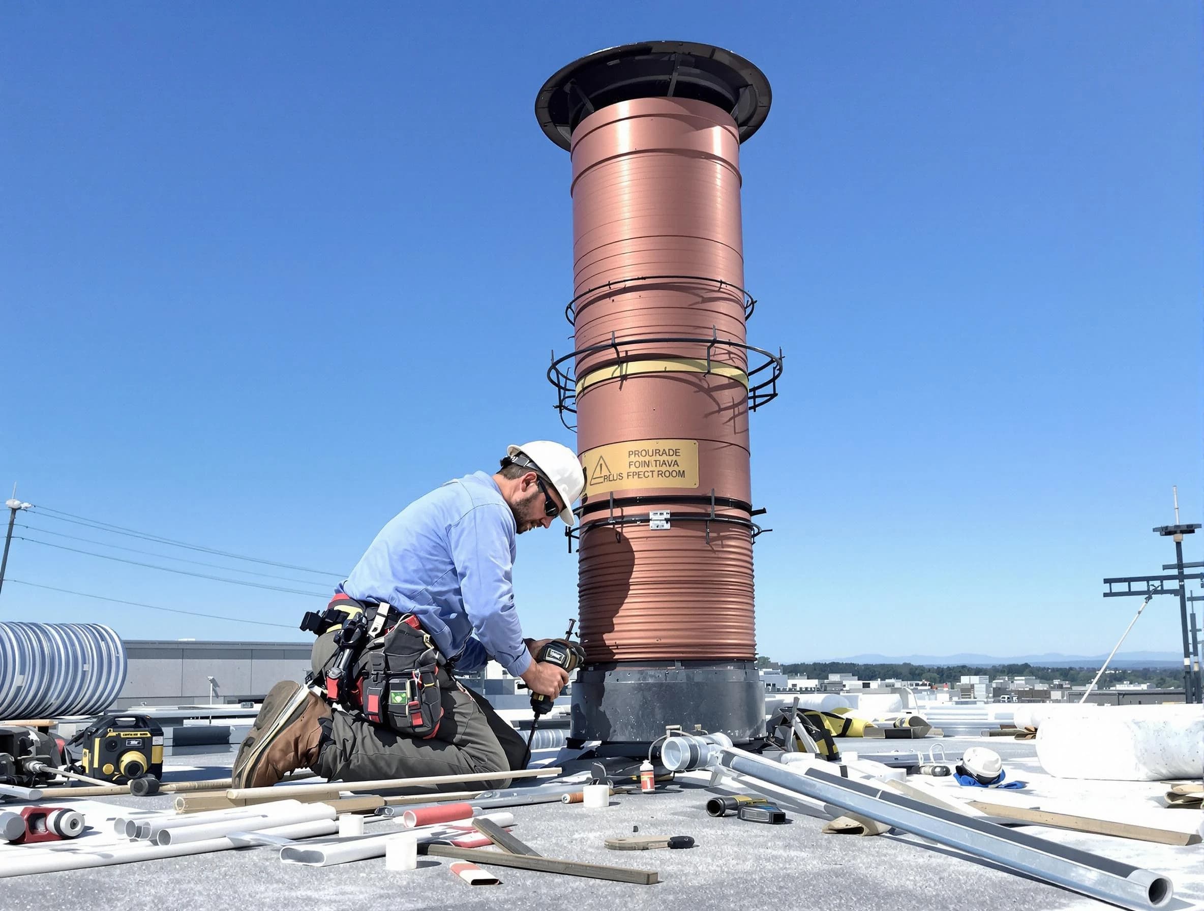Installed chimney liner by Bensley Chimney Sweep in Bensley, VA