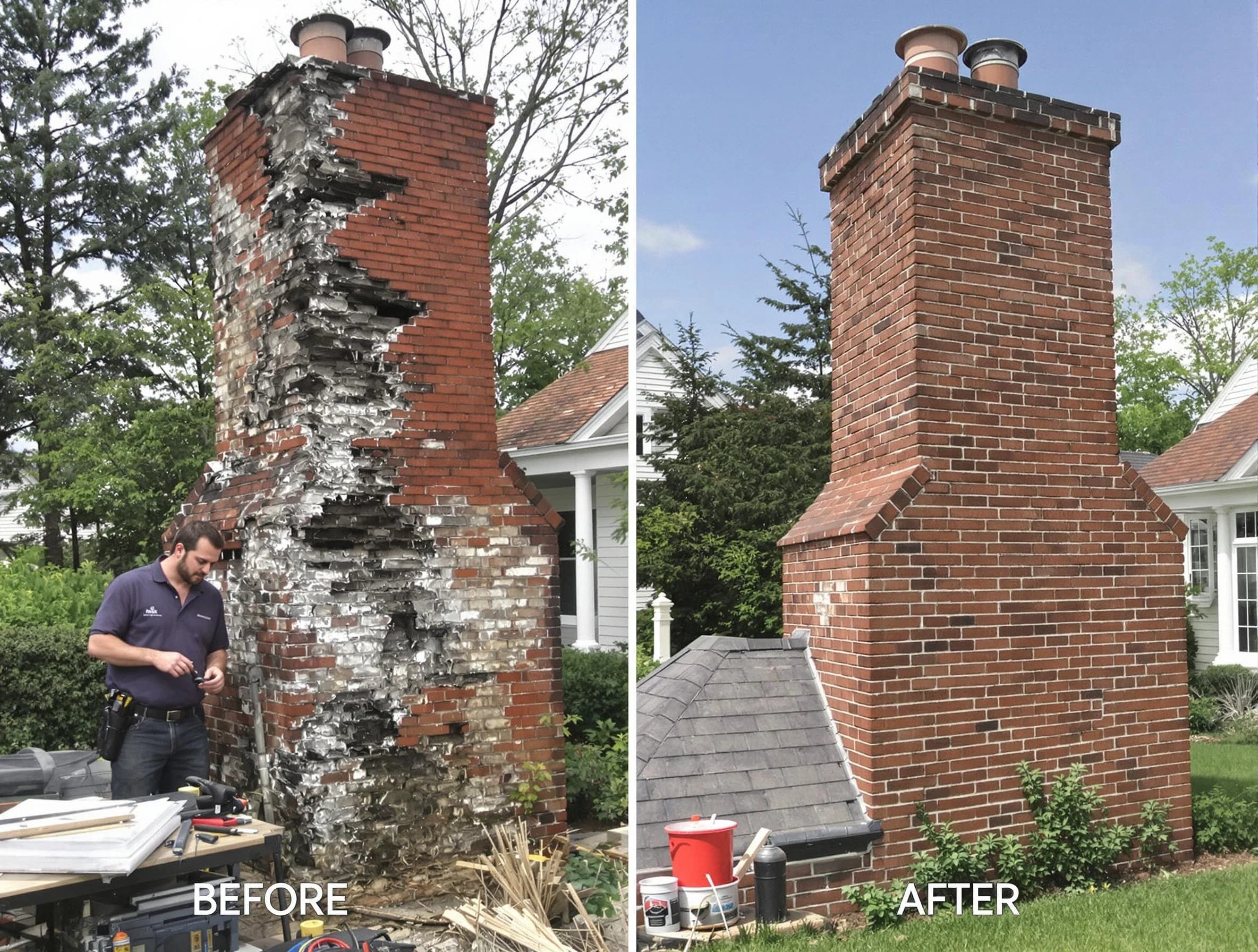 Bensley Chimney Sweep performing a full chimney restoration in Bensley, VA
