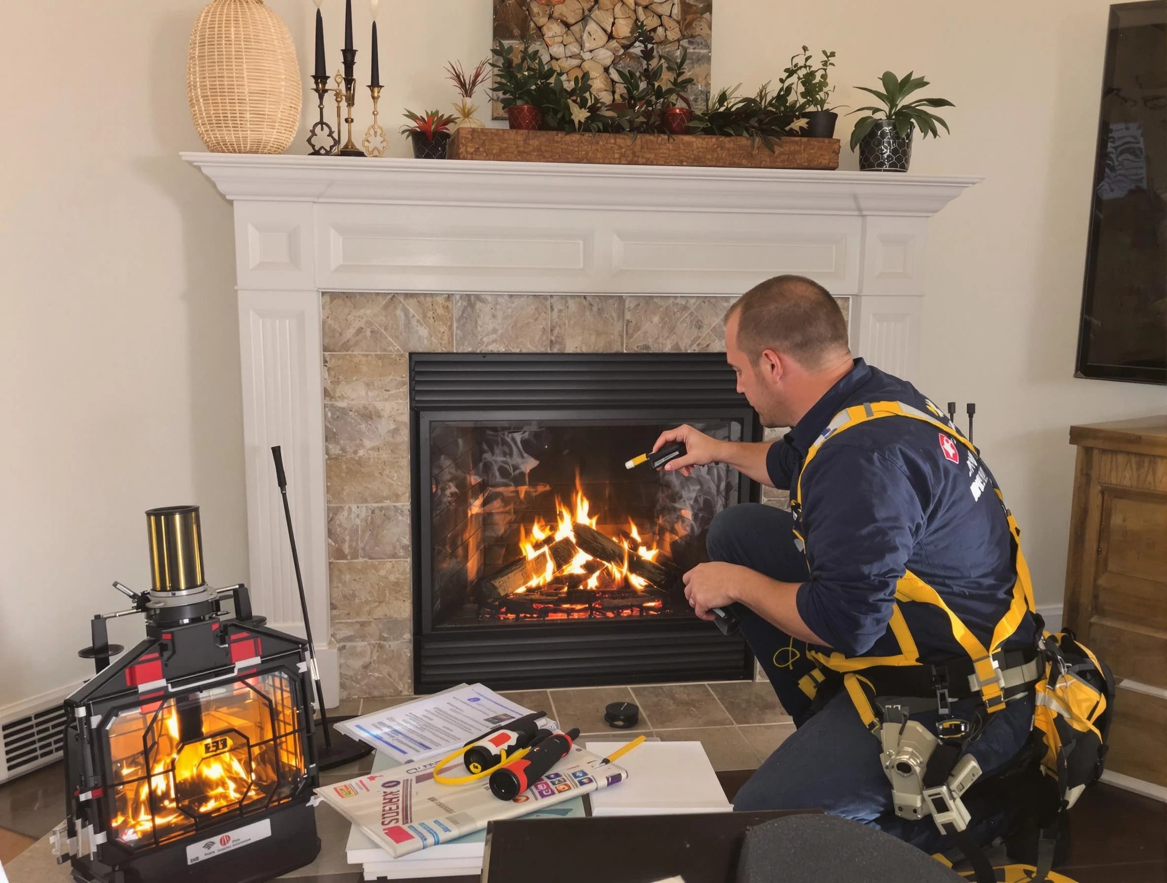 Safety-focused fireplace inspection by Bensley Chimney Sweep in Bensley, VA