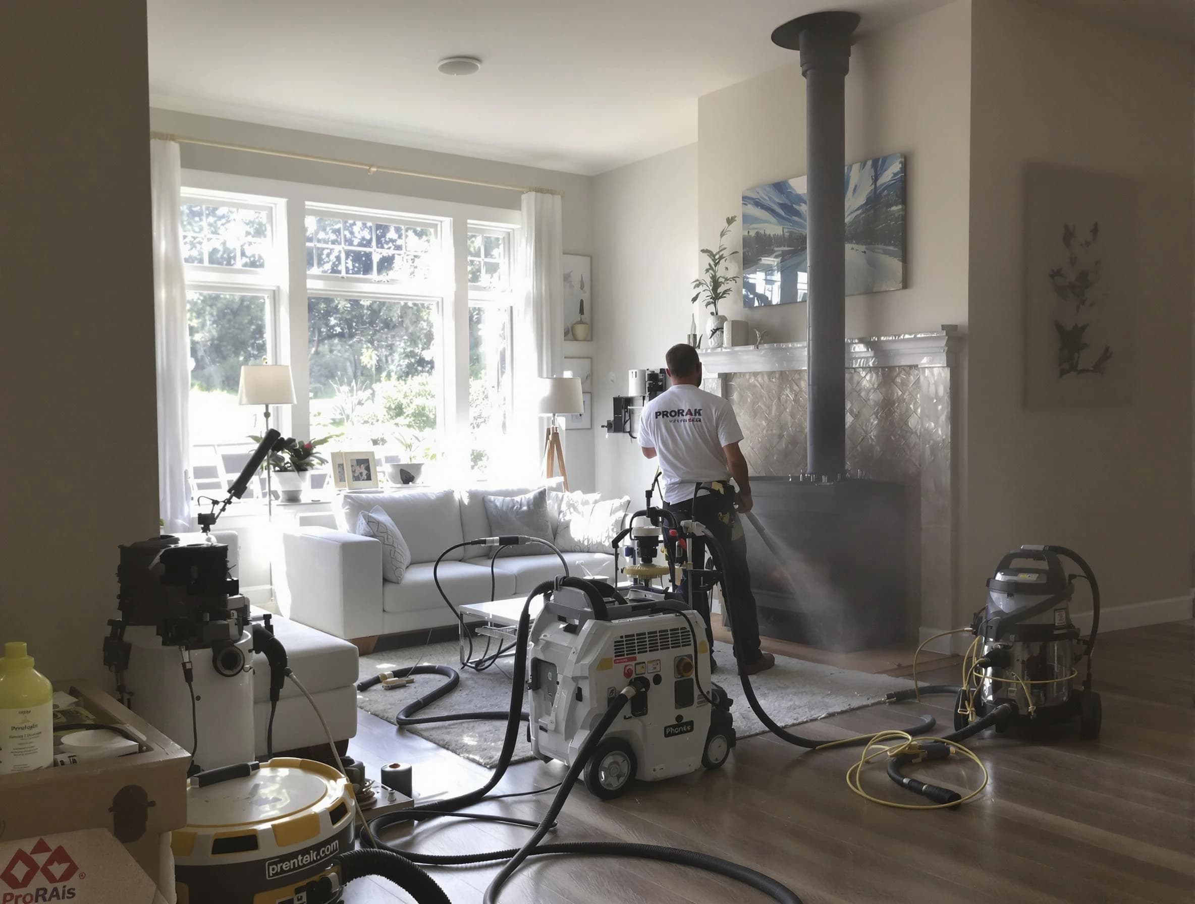Soot removal service by Bensley Chimney Sweep for a fireplace in Bensley, VA