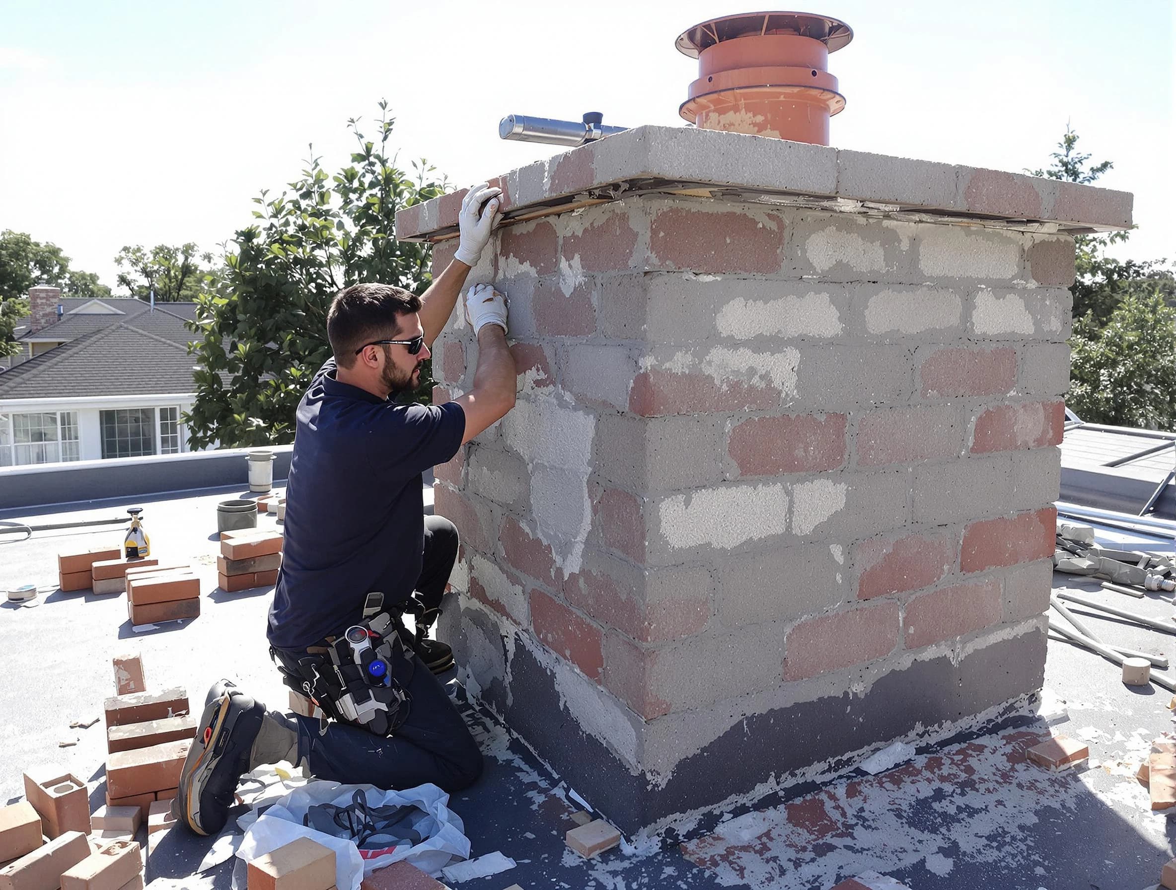 Advanced chimney repair process by Bensley Chimney Sweep in Bensley, VA