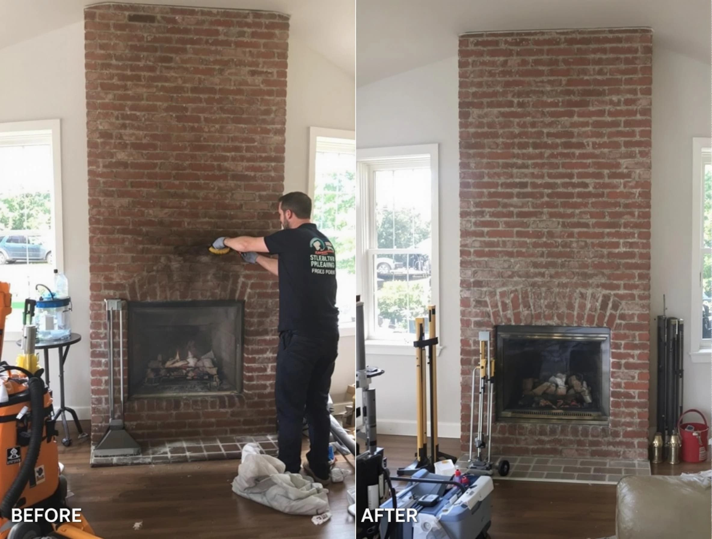 Finished chimney sweeping service by Bensley Chimney Sweep in Bensley, VA