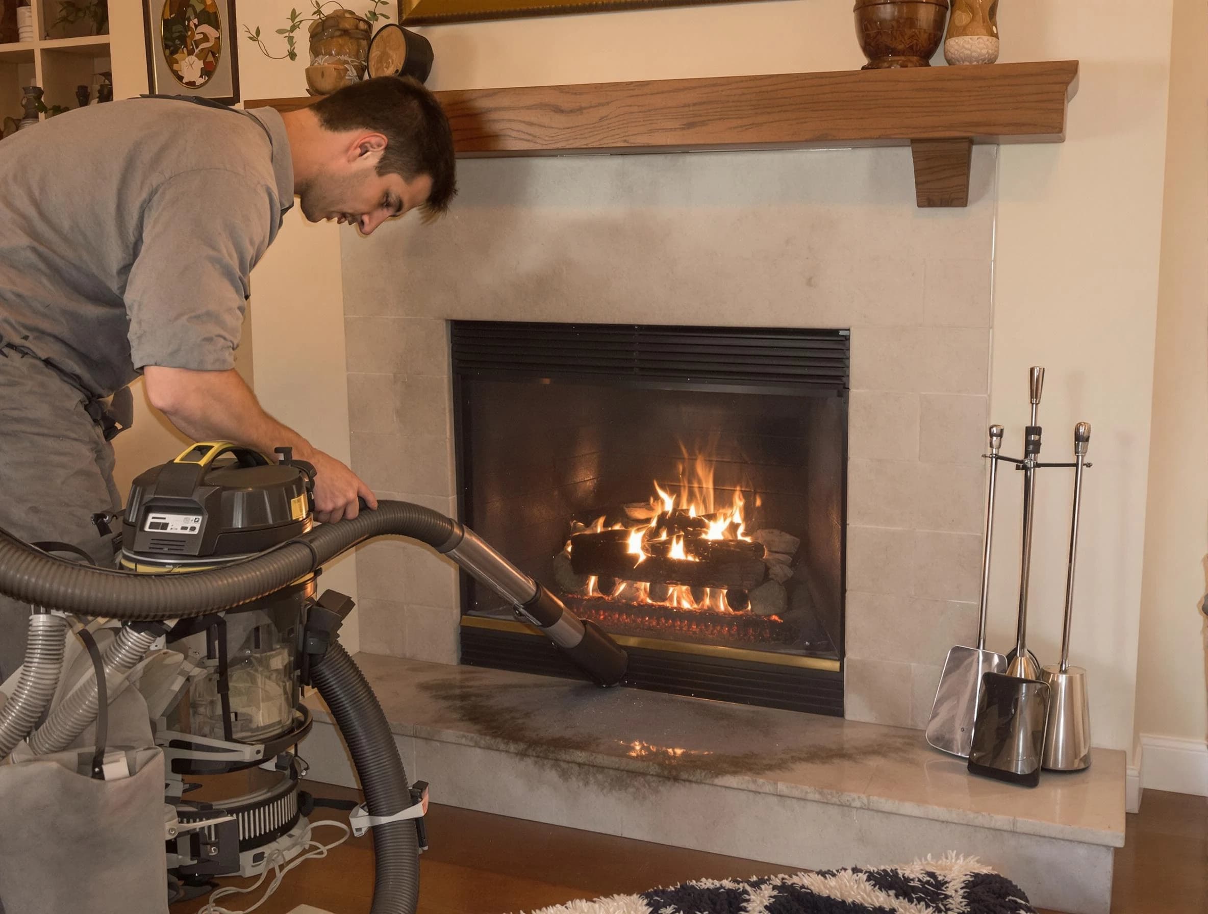 Routine fireplace upkeep by Bensley Chimney Sweep in Bensley, VA