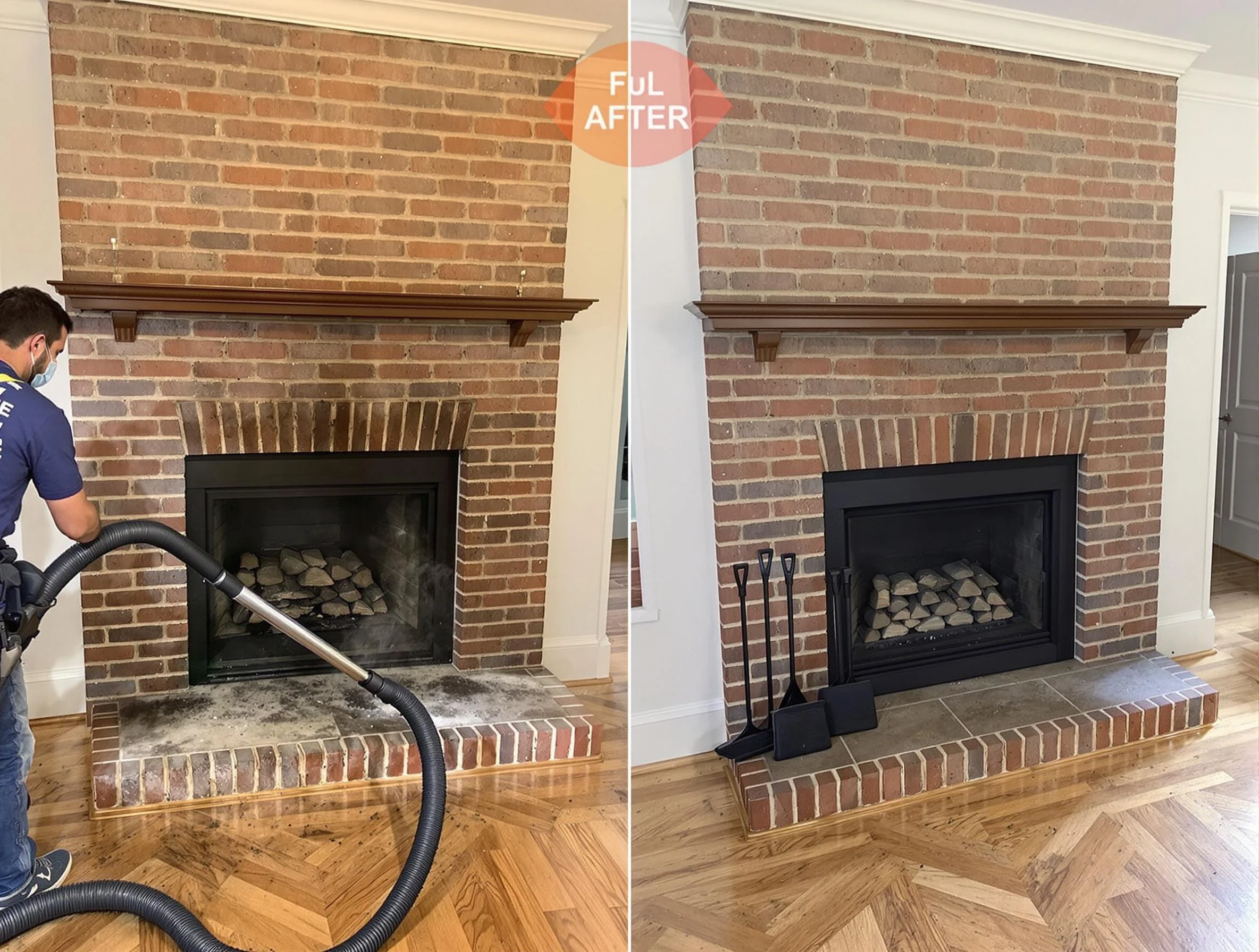 Bensley Chimney Sweep carefully sanitizing a fireplace in Bensley, VA